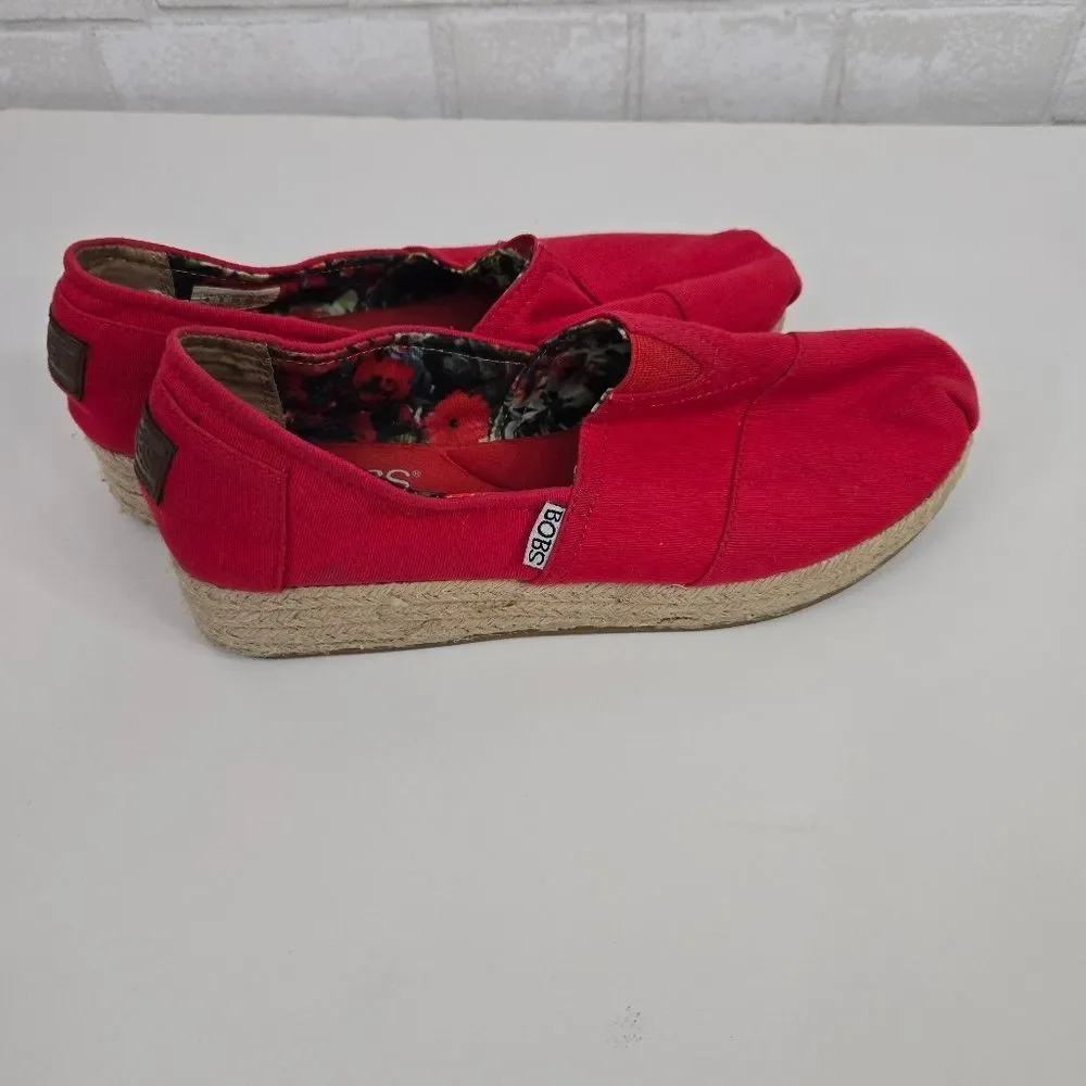 BOBS memory foam red wedges